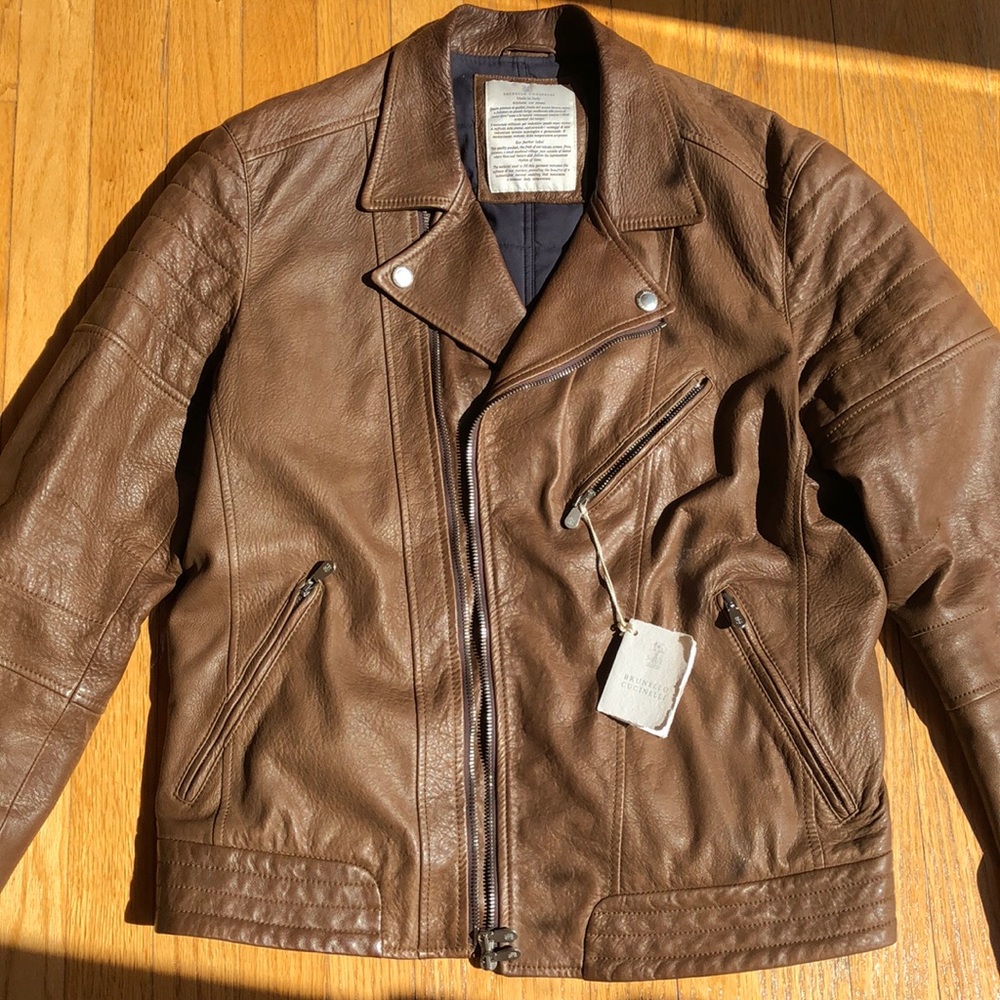 Brunello Cucinelli Biker Leather Jacket